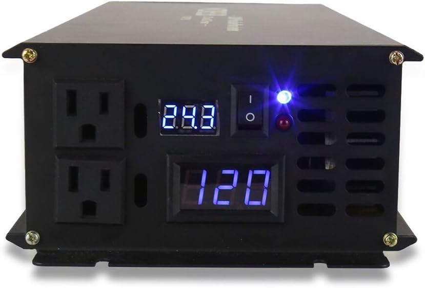 2500W Pure Sine Wave Power Inverter 12V 120V DC AC Converter Y46891