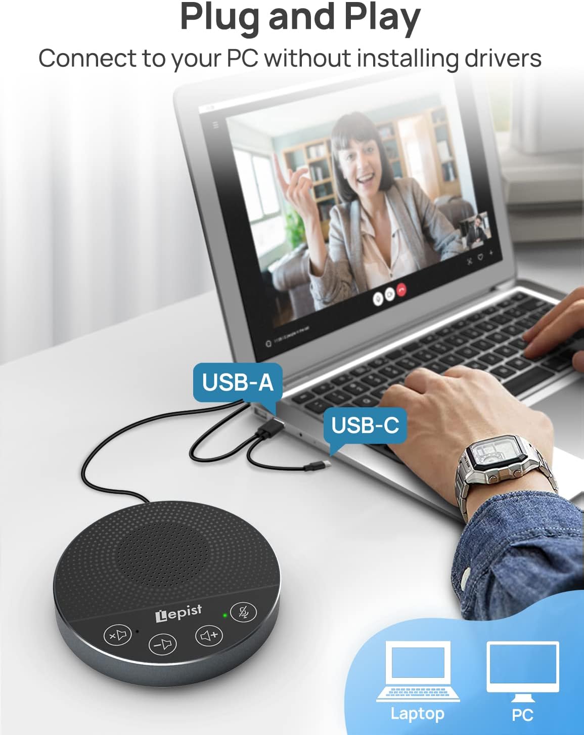 USB Speakerphone with Microphone I42921