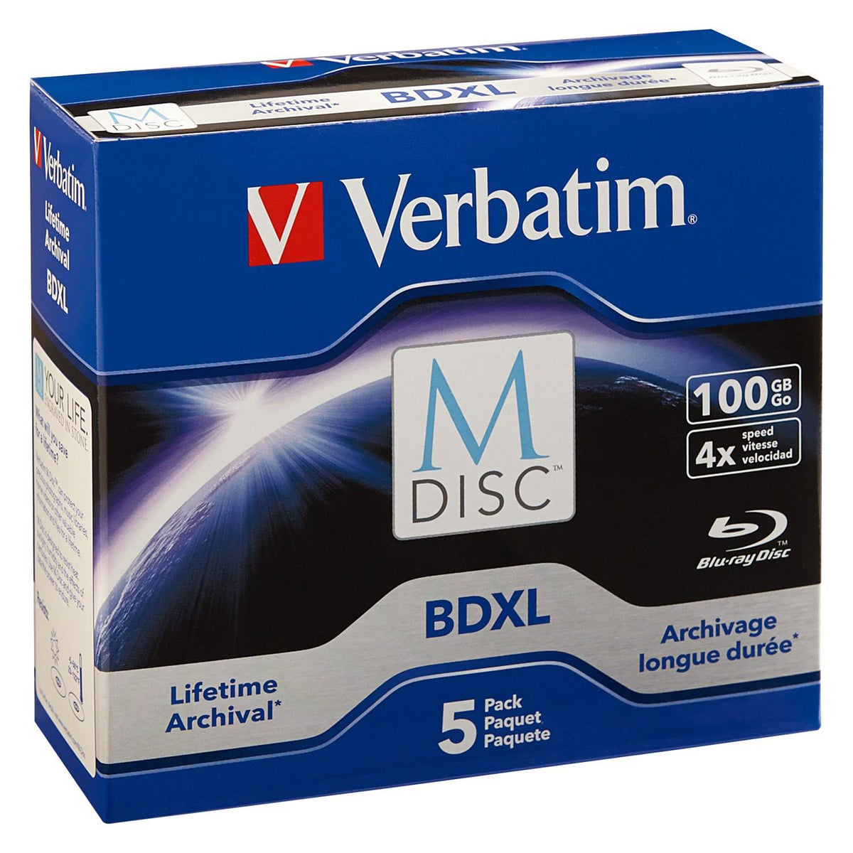 M Disc BDXL 100GB 5 Pack Jewel Case S40740