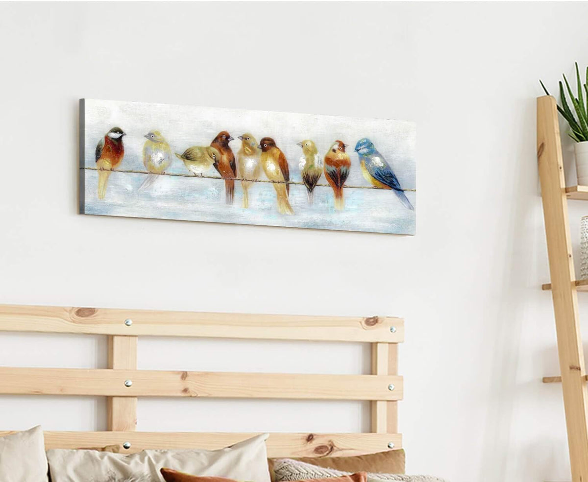 Abstract Birds Canvas Wall Art Sparrow Painting O655594