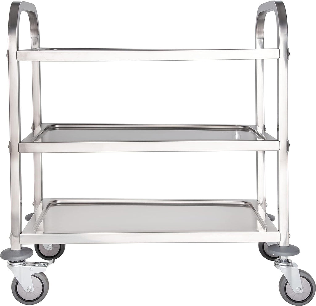 3 Shelf Stainless Steel Utility Cart, 400 Pound Capacity A360333