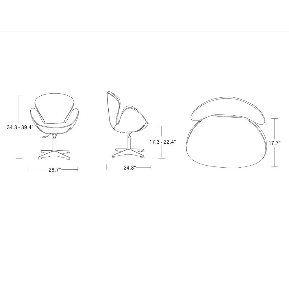 Wool Blend Adjustable Swivel Chair Set of 2 I8433