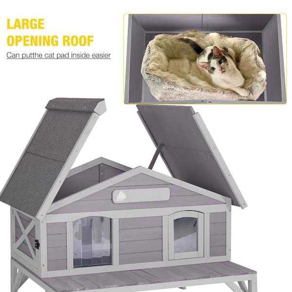Wooden Cat House Y90273