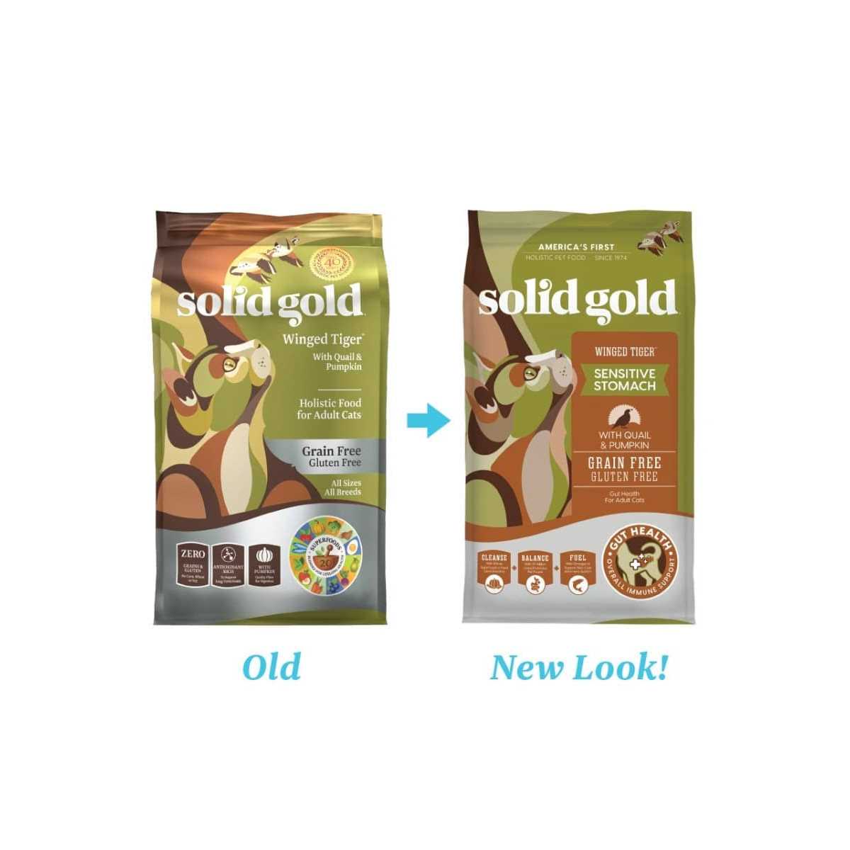Solid Gold Winged Tiger Quail & Pumpkin Adult Dry Cat Food X3373