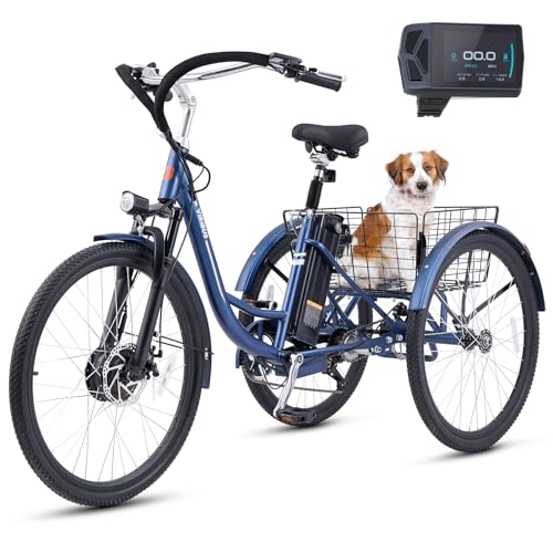 Electric Trike, 7 Speed, 48V 13Ah Battery, Front Suspension, 350W Motor, 24 26 inch Dual Chain P89243