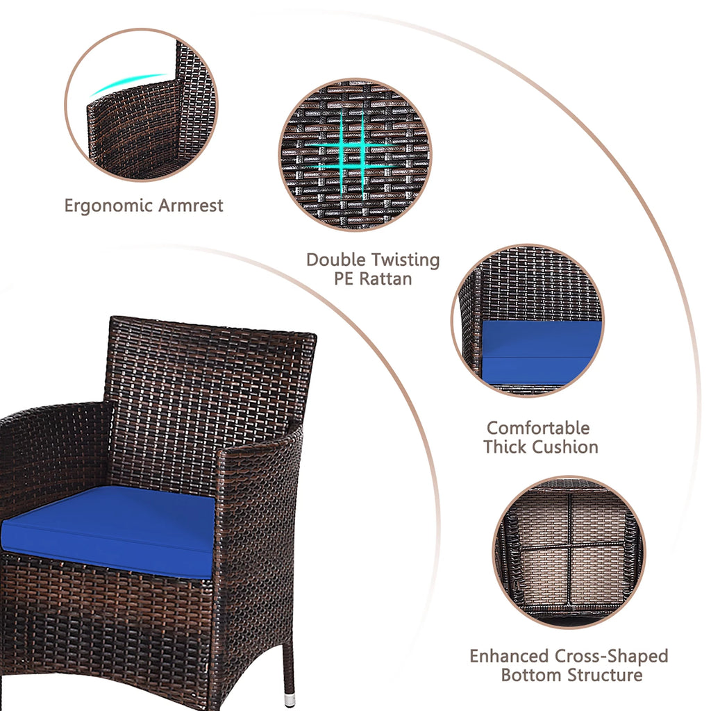 3 PCS Rattan Wicker Furniture Set C5268