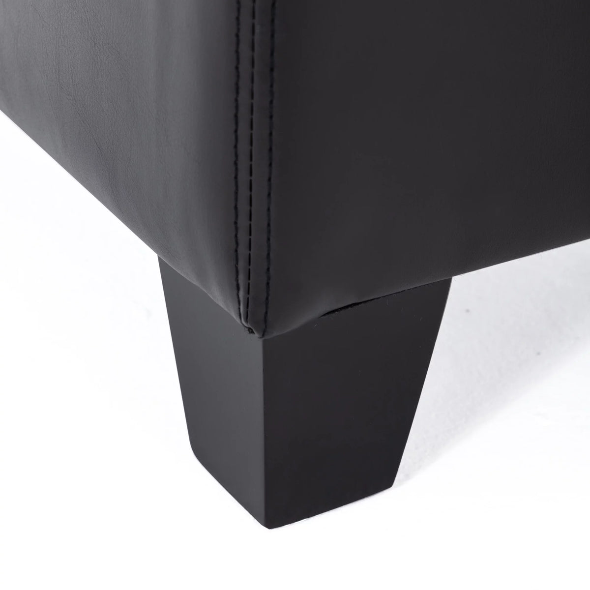 Black Faux Leather Storage Ottoman B781