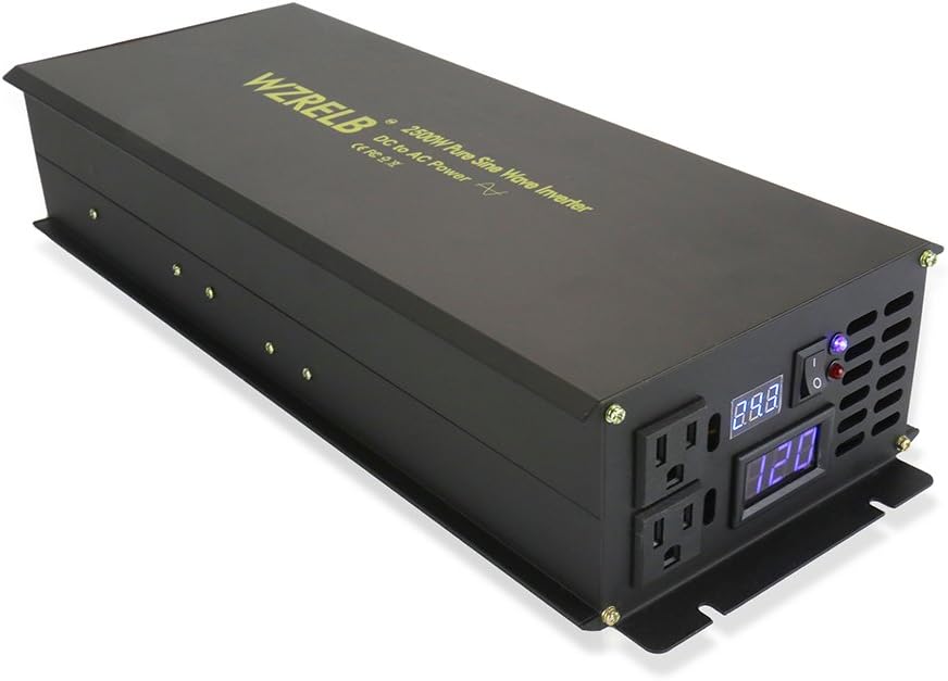 2500W Pure Sine Wave Power Inverter 12V 120V DC AC Converter Y46891