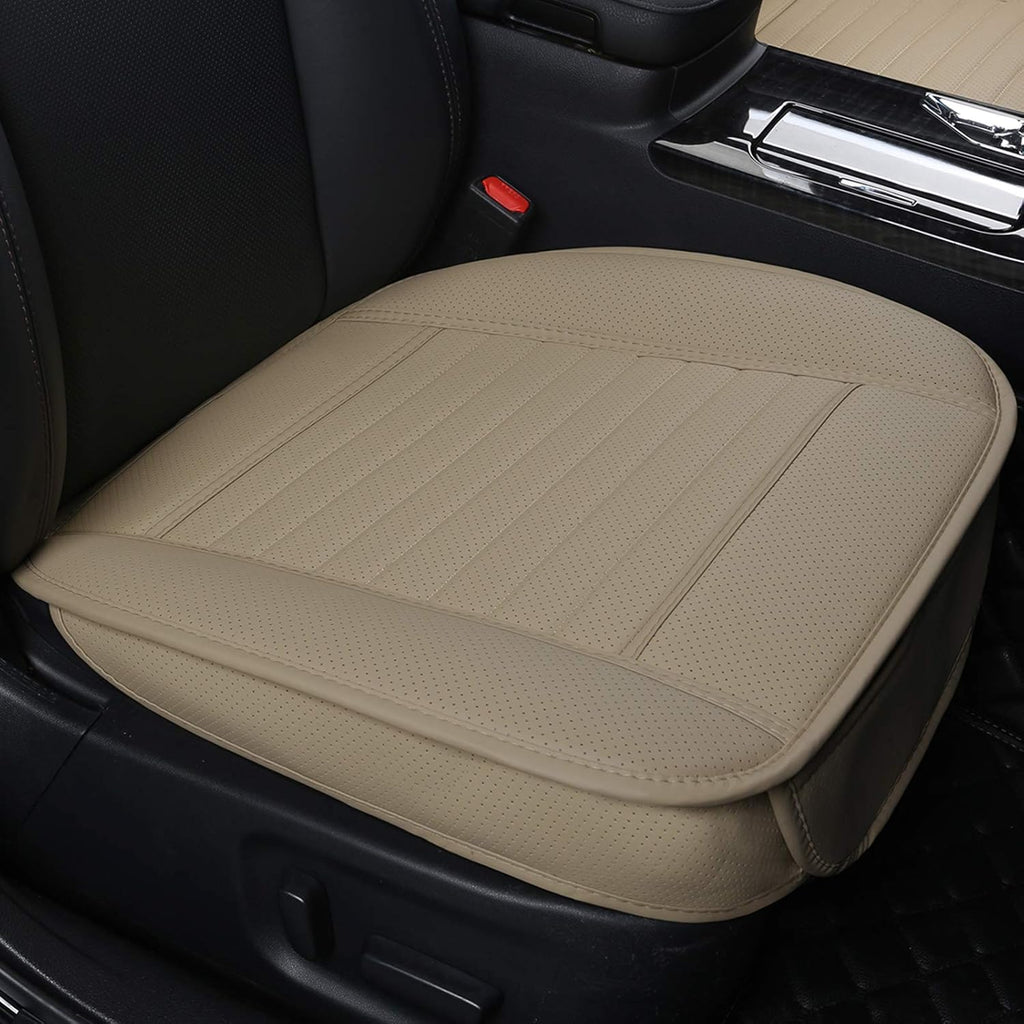 Beige-Tan PU Leather Car Seat Cover Bottom, 1pcs P15351