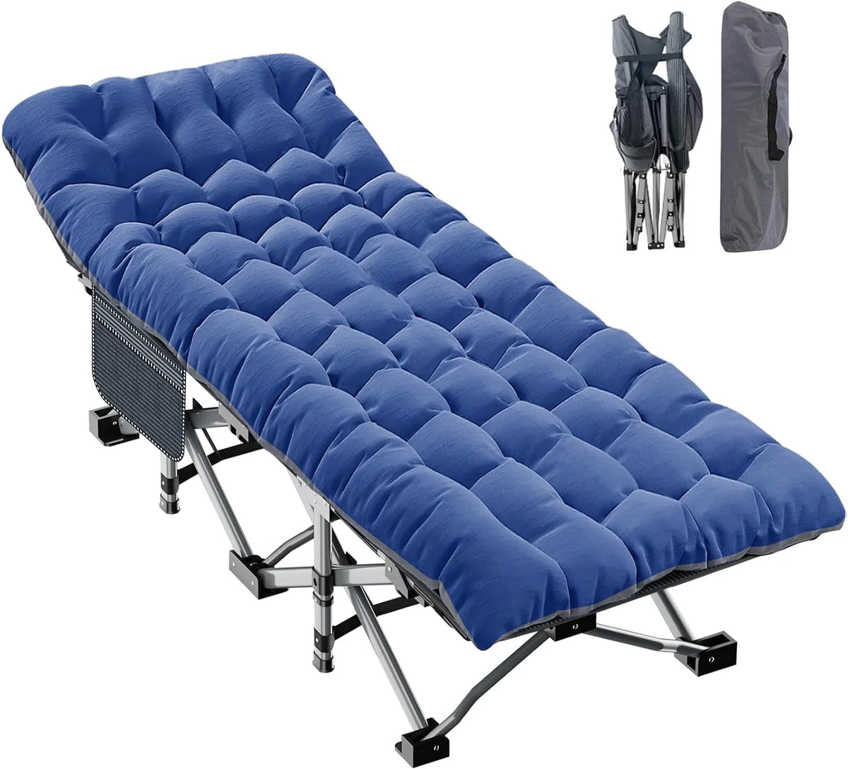 2 Pack Folding Camping Cot with Mattress and Carry Bag J773