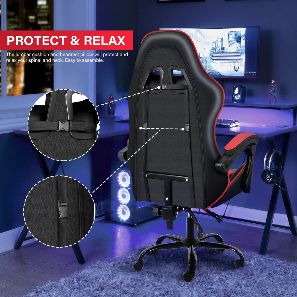 Black Red Ergonomic Adjustable Swivel Gaming Chair G2485