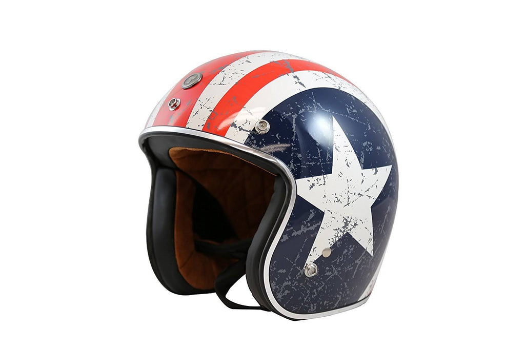 3/4 Helmet with Rebel Star Graphic (White, Medium) Y83398