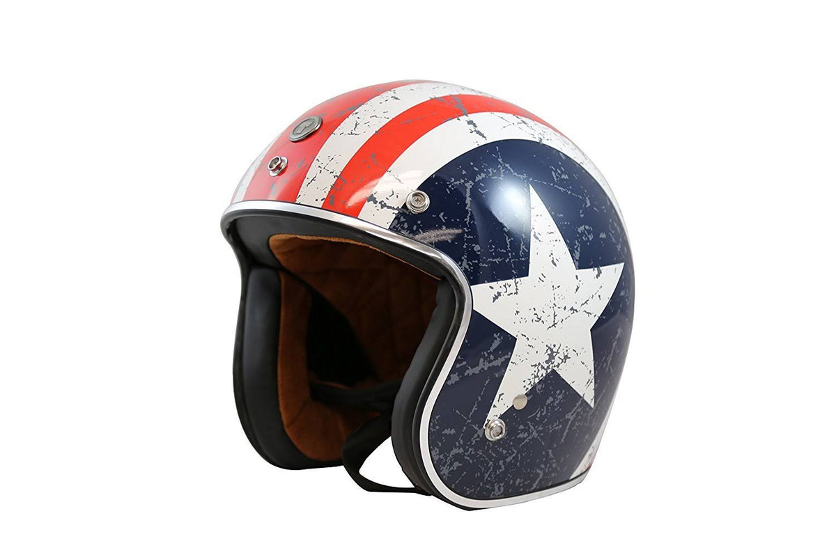 3/4 Helmet with Rebel Star Graphic (White, Medium) Y83398
