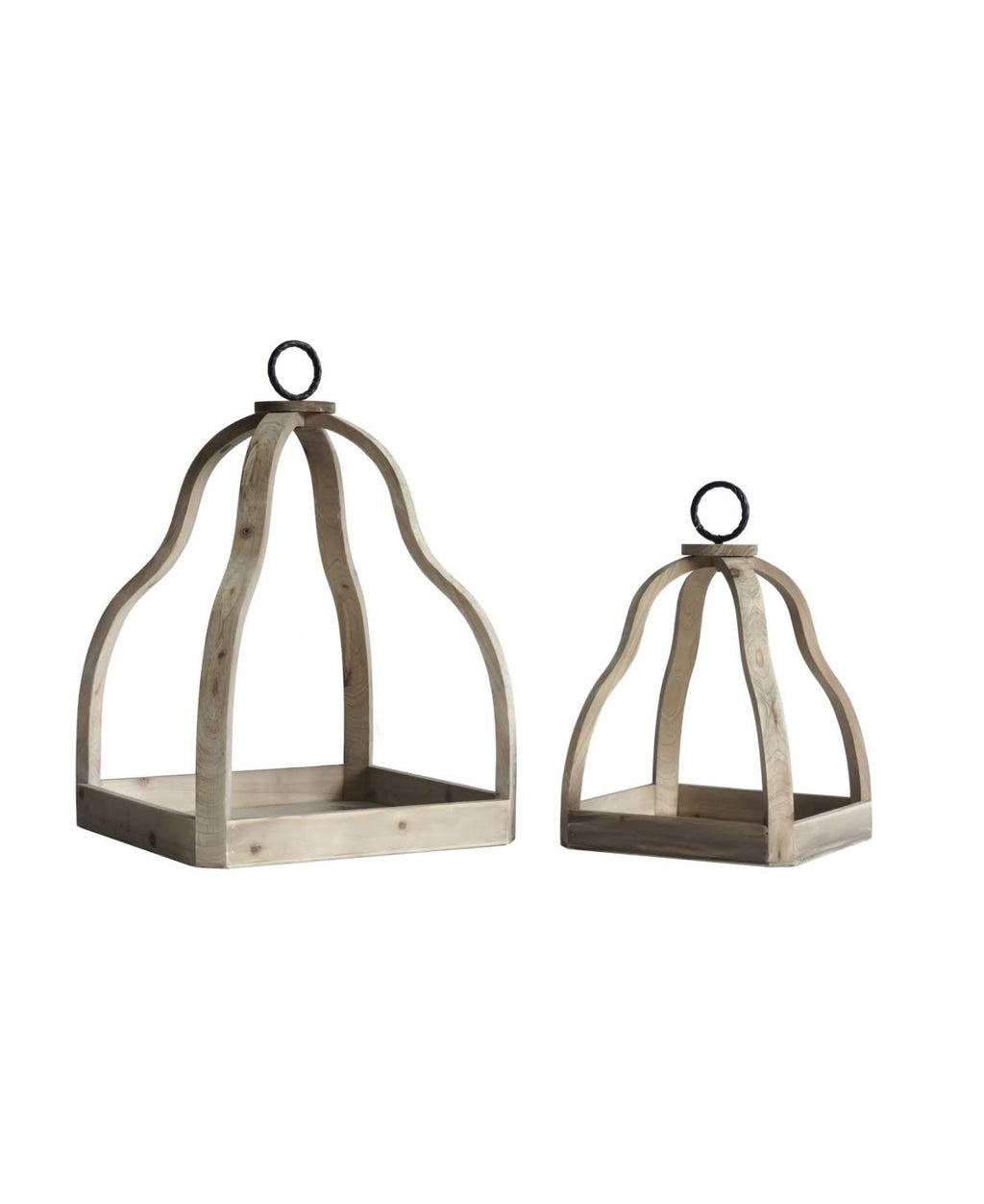 Wood Candle Trays Set of 2 T338