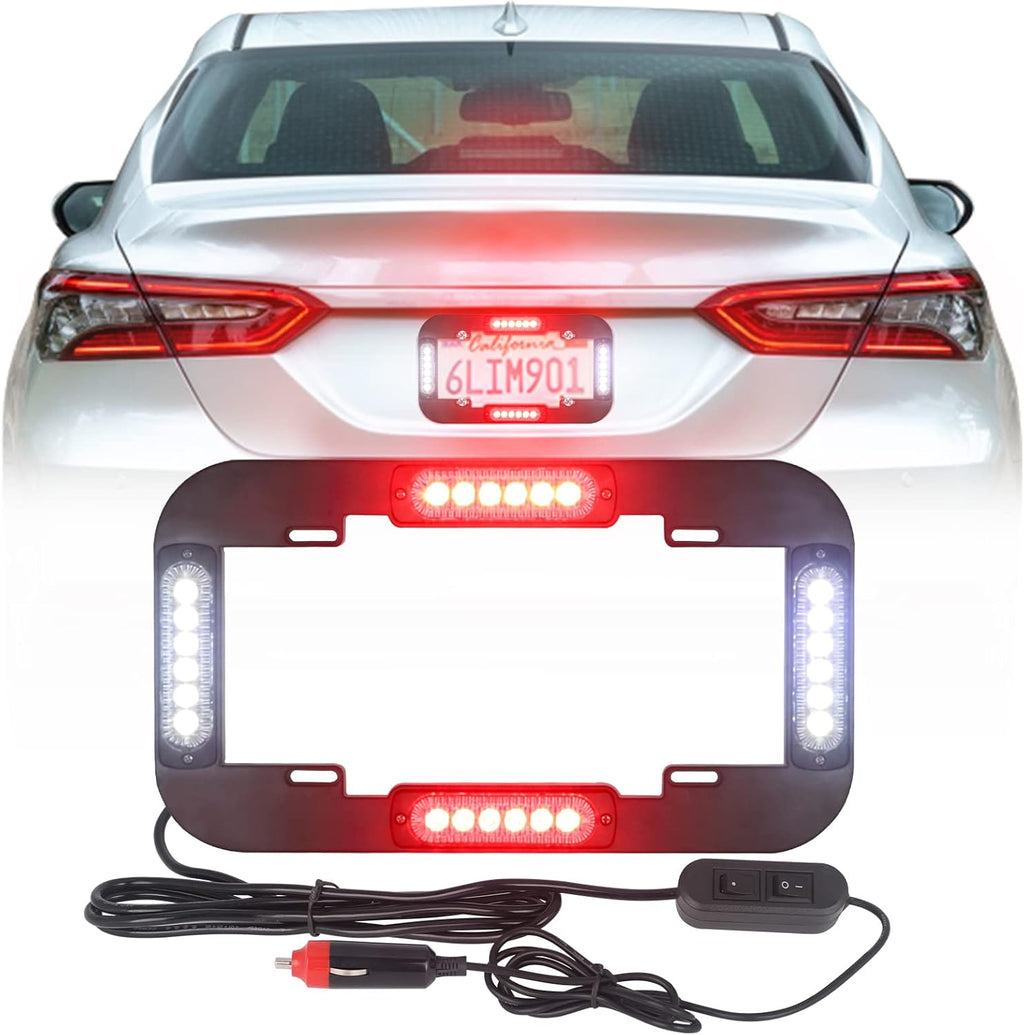 Red and Blue 13.5 inch 24 LED License Plate Strobe Lights Pack of 2 N673373