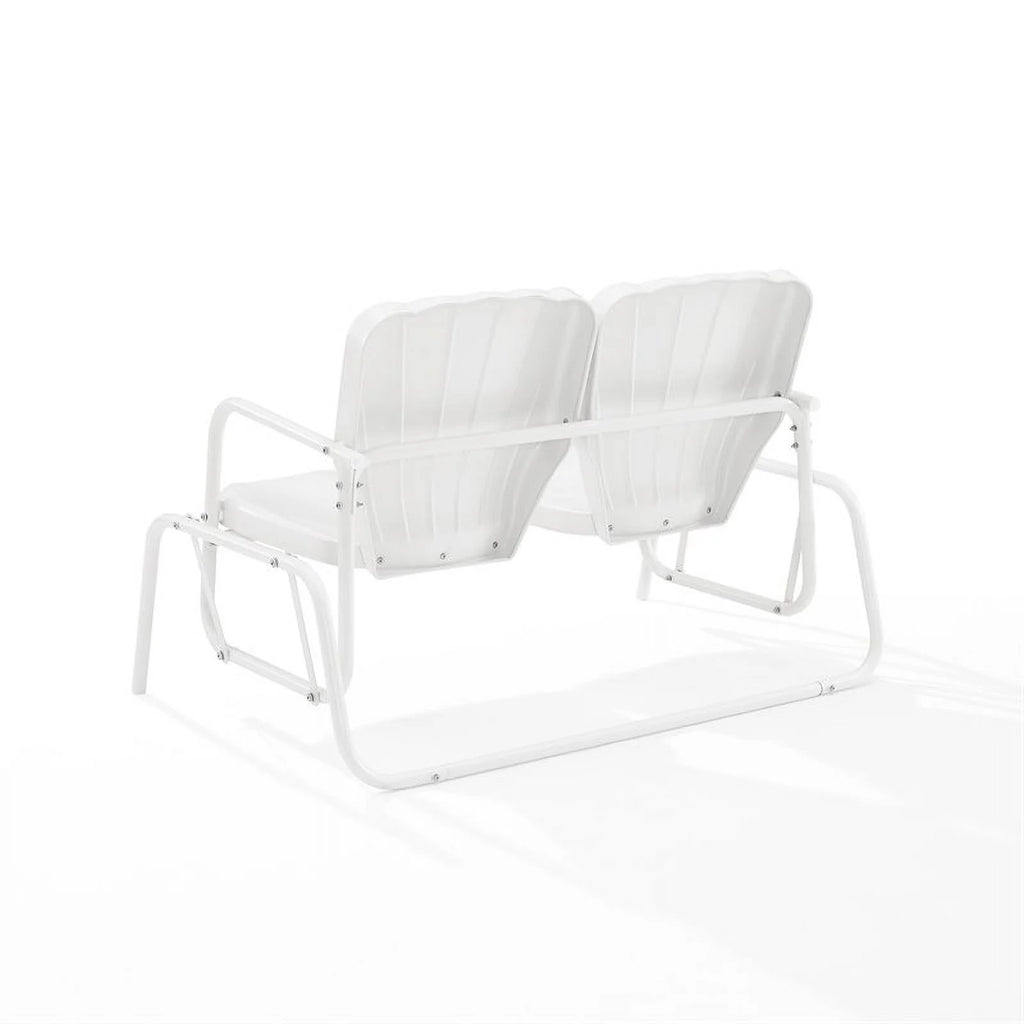 Metal Outdoor Loveseat Glider in White D834769
