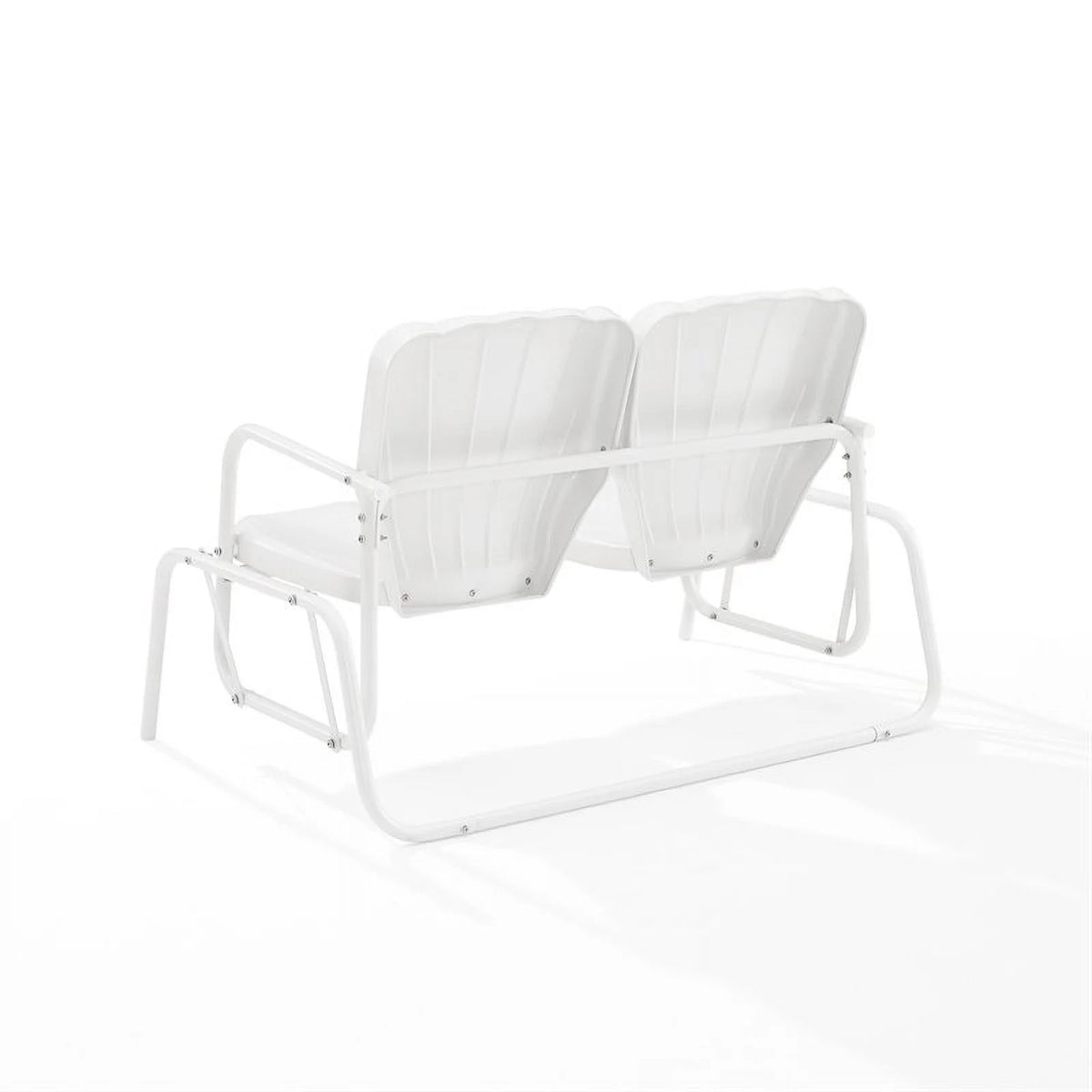 Metal Outdoor Loveseat Glider in White D834769