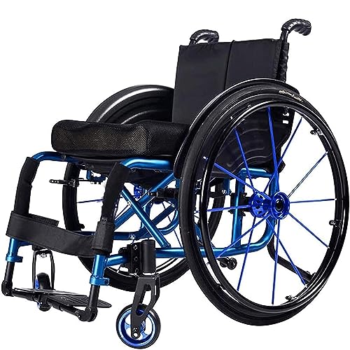 Super Lightweight Folding Aluminium Frame Wheelchair with Armrest Swing Leg Rest, Seat Width 38cm I7341