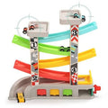 Wooden Race Track Car Ramp Toy with 4 Wooden Cars X34223