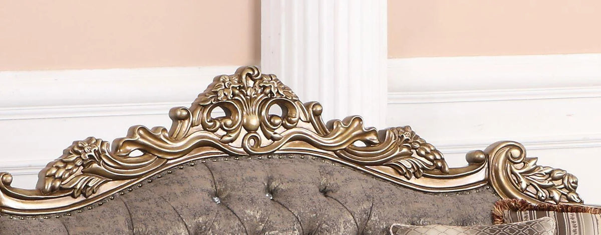 Bronze Shimmery Fabric Sofa Set 2Pcs X590