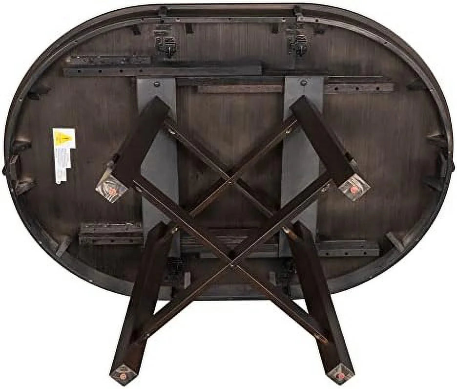 Round Extendable Wood Dining Table with 16" Leaf I828515