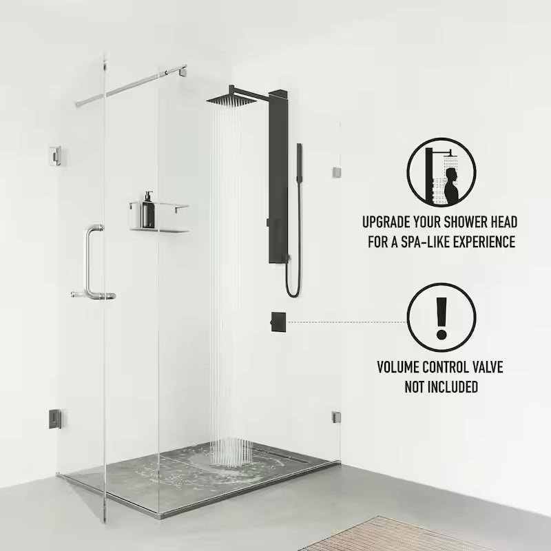 Matte Black 2-Jet Shower Panel System with Hand Shower Wand R495