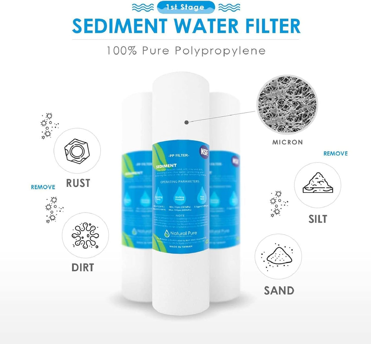 Reverse Osmosis Water Filter Cartridge Replacement with 75 GPD RO Membrane X40161