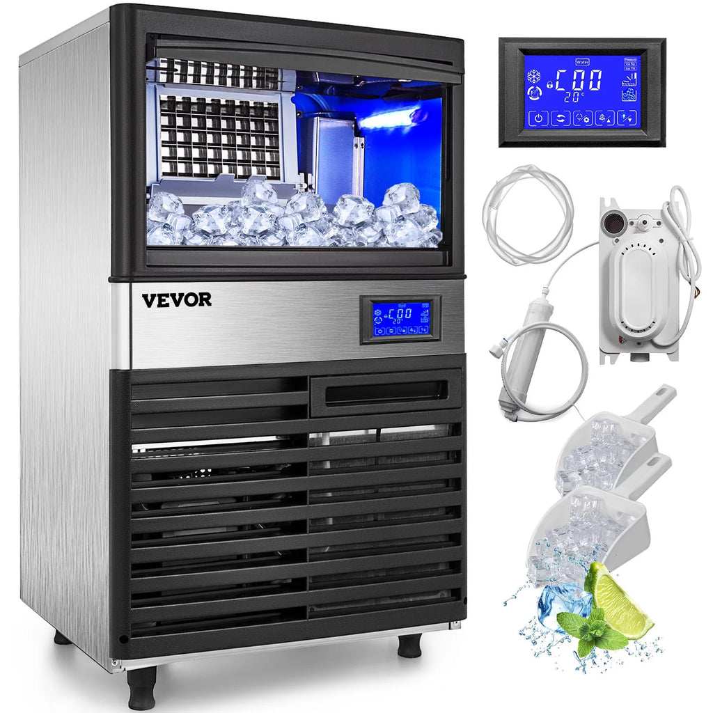 Commercial Ice Maker 132lbs/24h Stainless Steel B709328