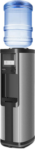 Black Stainless Steel Top Loading Water Cooler Dispenser for 3 & 5 Gallon Bottles O54420