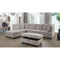Gray Left Hand Facing Sectional with Ottoman G450503