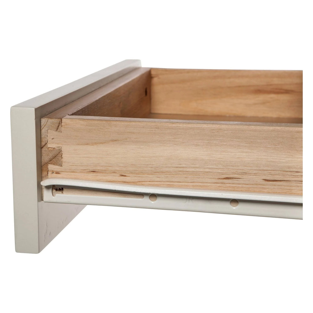 Ivory End Table with Natural Wood Top T57440