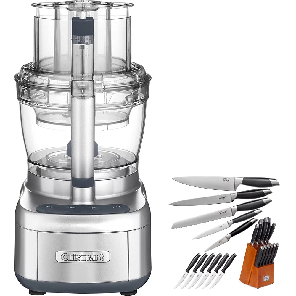 13 Cup Food Processor with Dicing Kit and 12 Piece Stainless Steel Knife Set N940