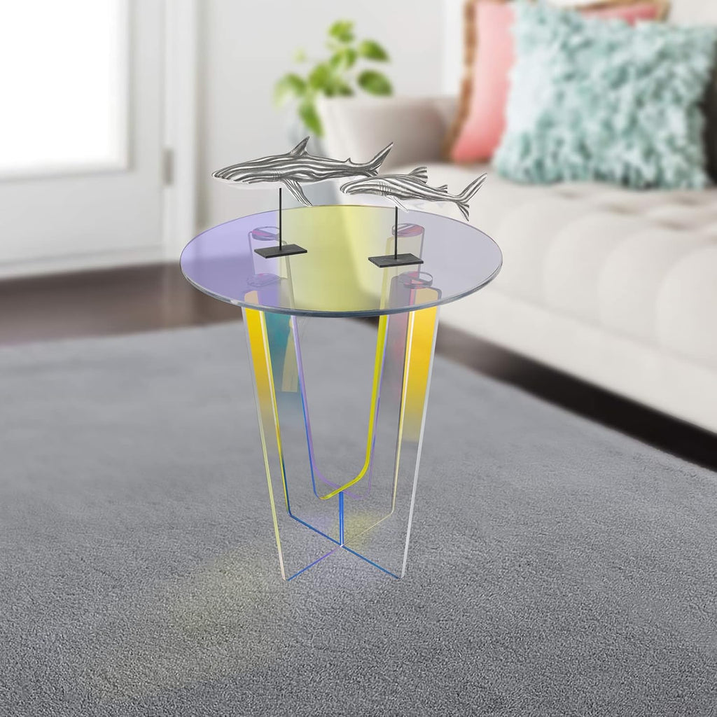 Acrylic Side Table with Storage Shelf Y799