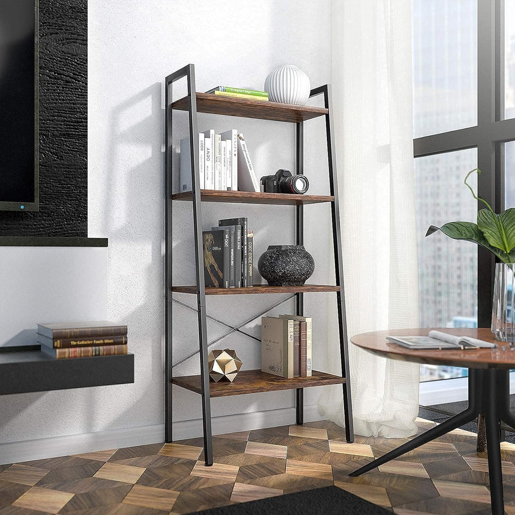 4-Tier Wood Ladder Shelf Bookcase Q37878