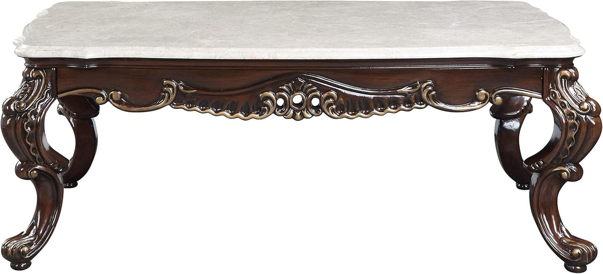 Wooden Coffee Table in Marble and Antique Oak E553220