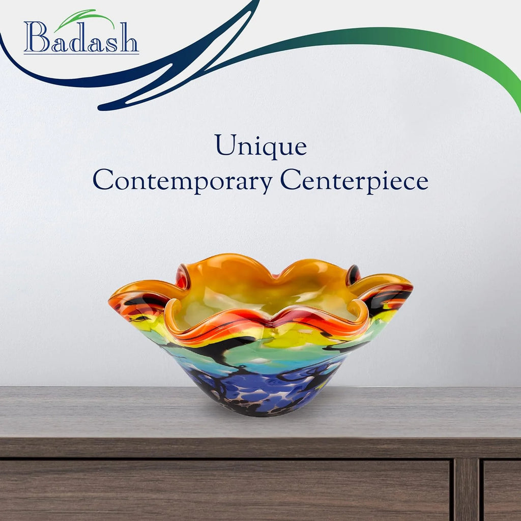 8” Mouth-Blown Art Glass Bowl F786780