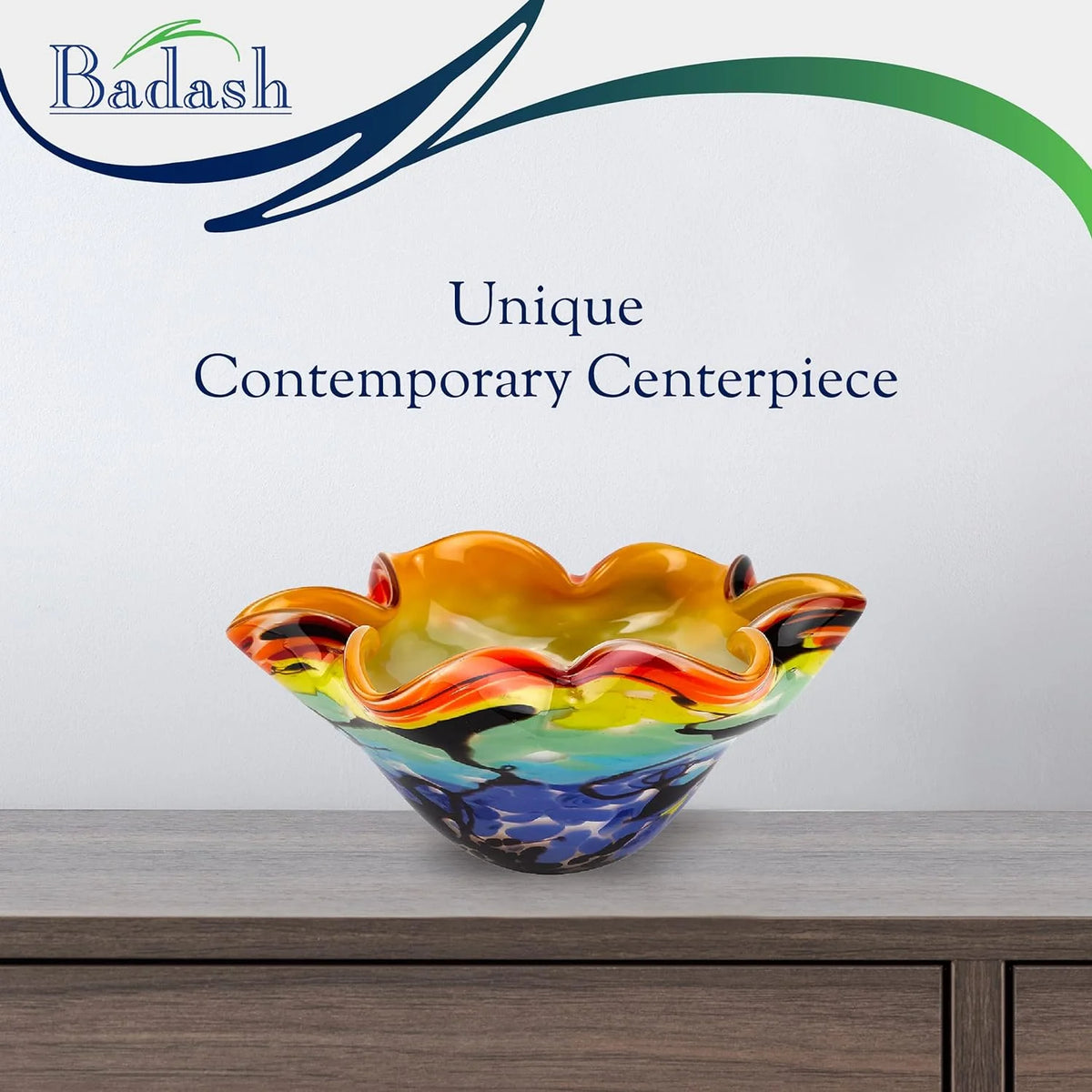 8” Mouth-Blown Art Glass Bowl F786780