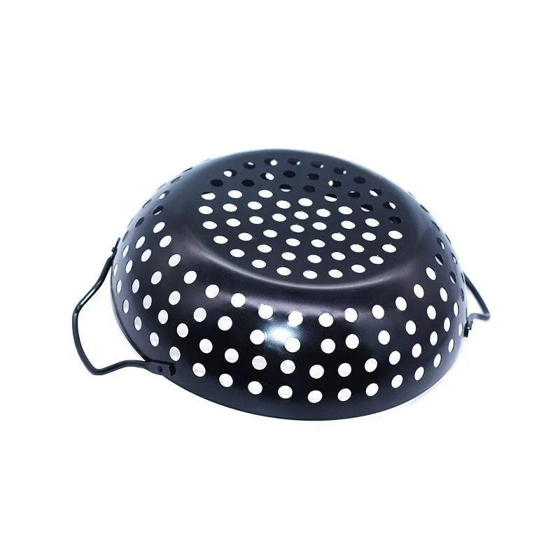 Round Grill Wok with Handle BBQ Accessory L239