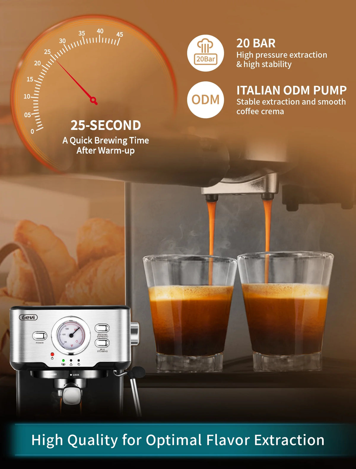 15 Bar Espresso Machine with Steamer D556762