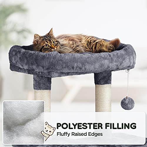 Black 63in Multi-Level Cat Tree with Sisal-Covered Scratching Posts Z17232