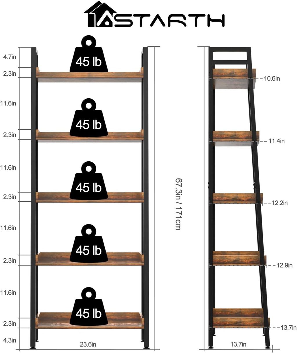 Adjustable Wood and Metal Bookshelf C981342