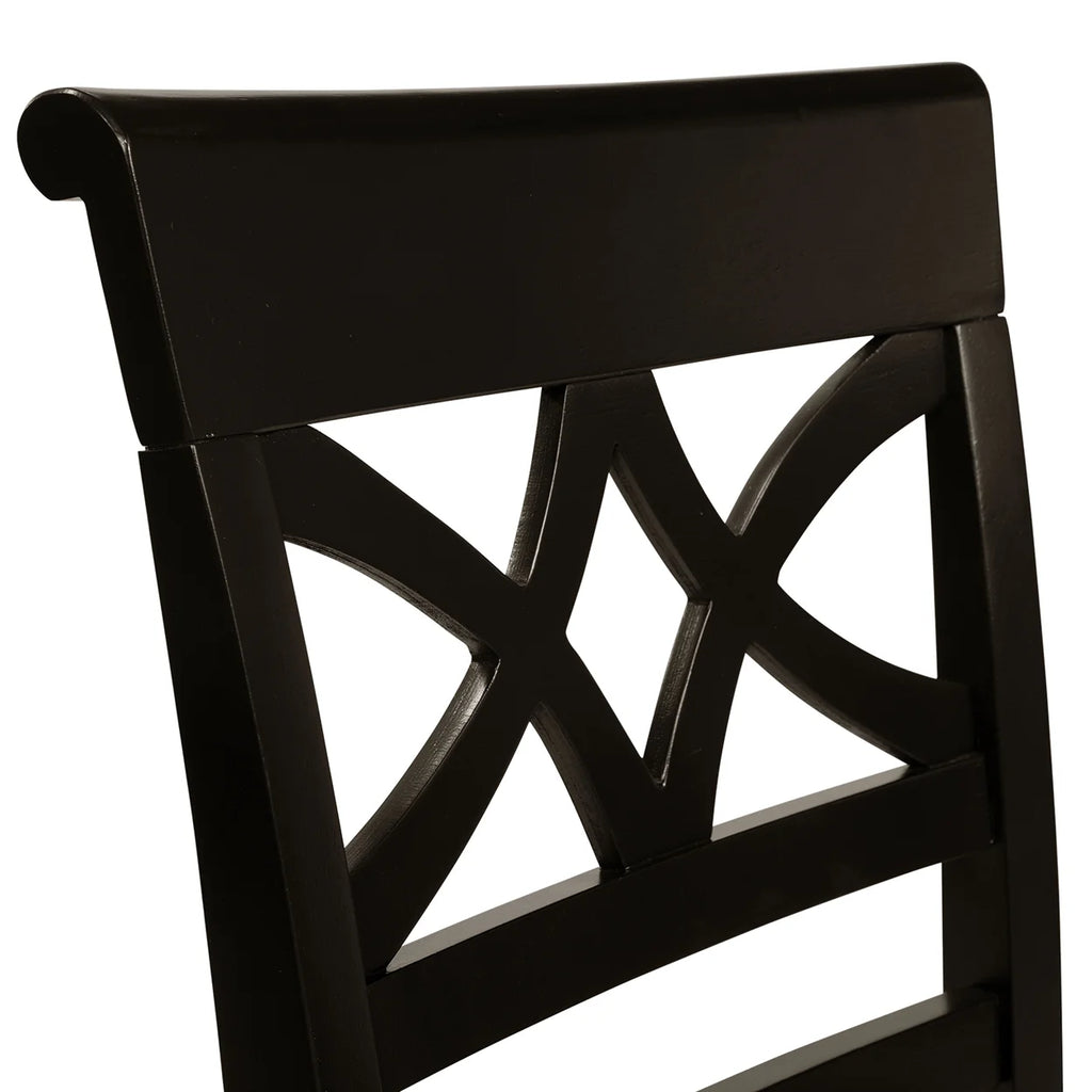 Black and Cherry Wood Dining Chairs, Set of 2 R718