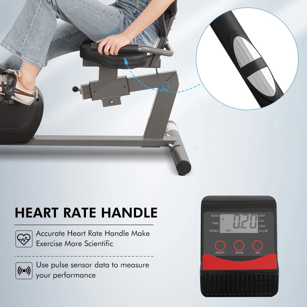 Recumbent Exercise Bike 8 Levels Quiet F4894