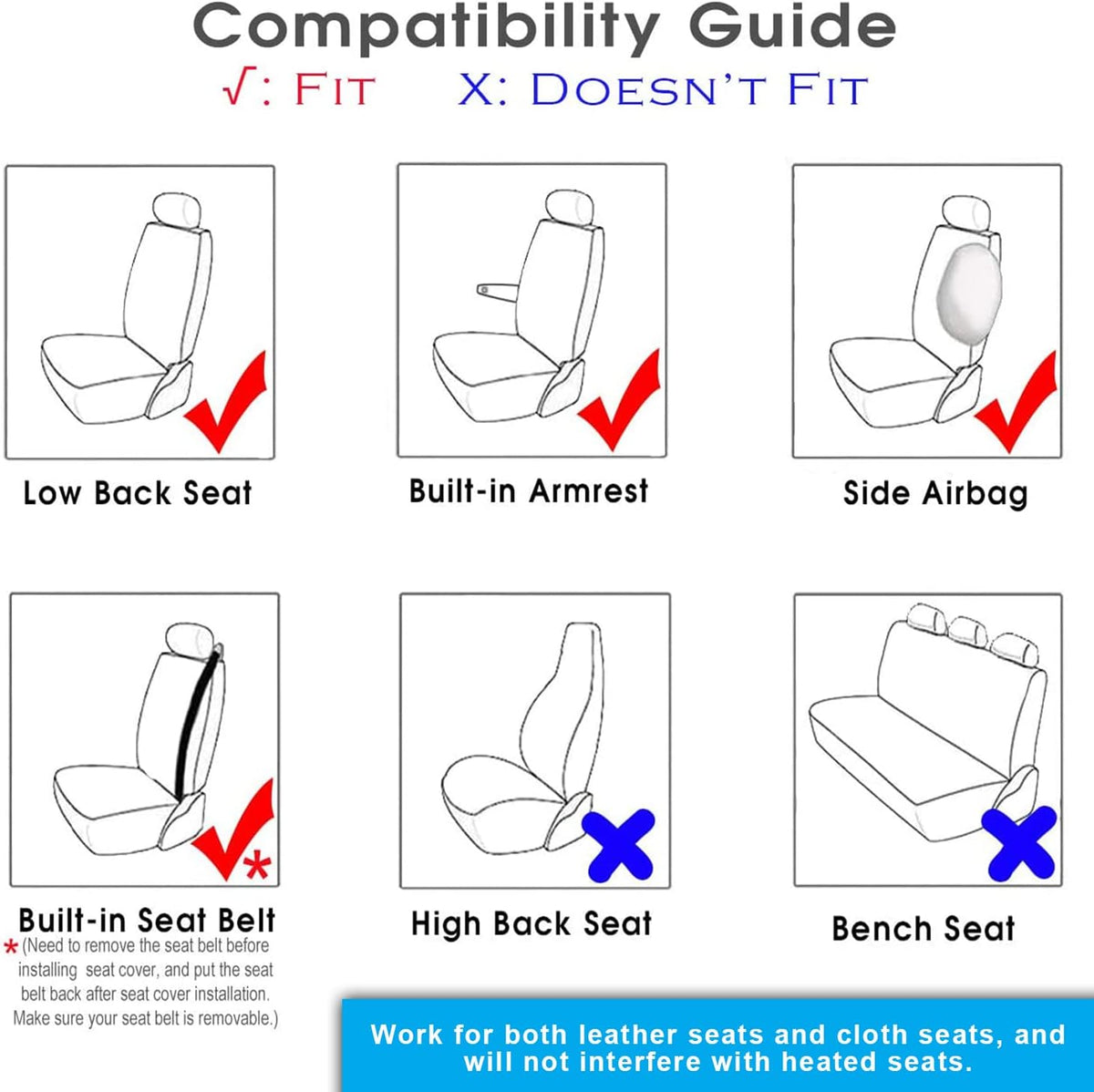 Genuine Australian Sheepskin Car Seat Cover, 1pc - White/Black R312