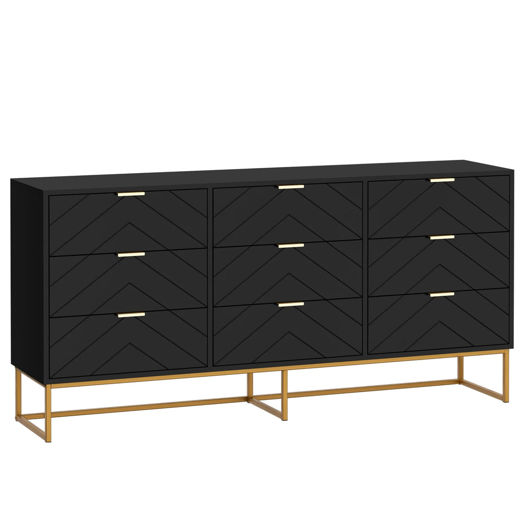 White 9 Drawer Wood Dresser M82145