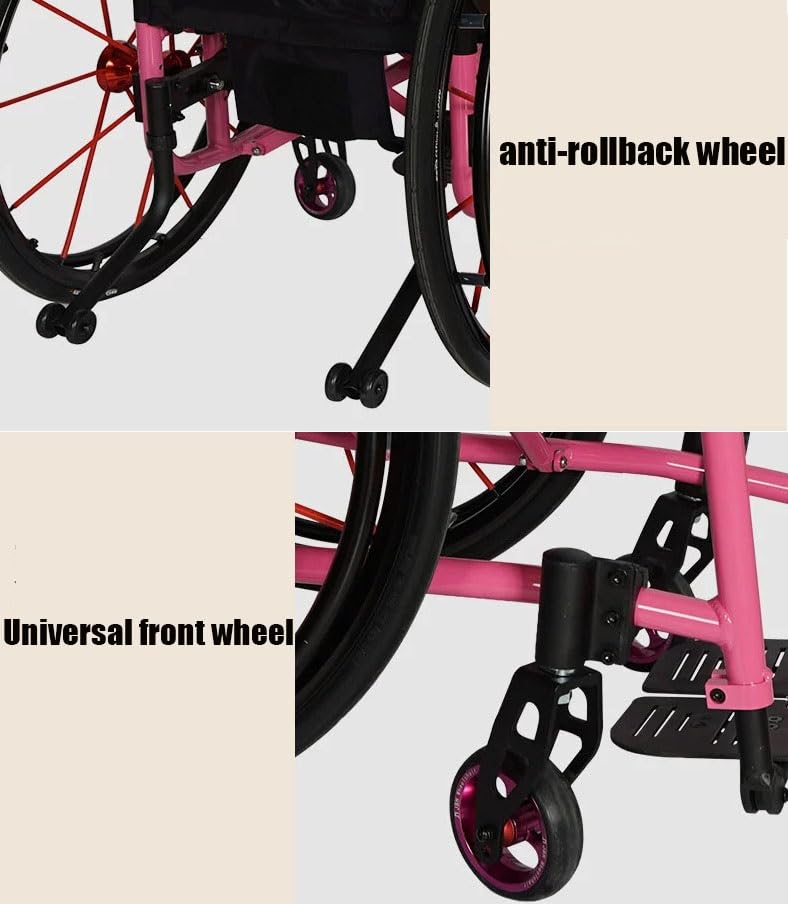 Super Lightweight Folding Aluminium Frame Wheelchair with Armrest Swing Leg Rest, Seat Width 38cm I7341