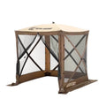 Used Brown Portable Camping Gazebo Canopy Shelter S8610