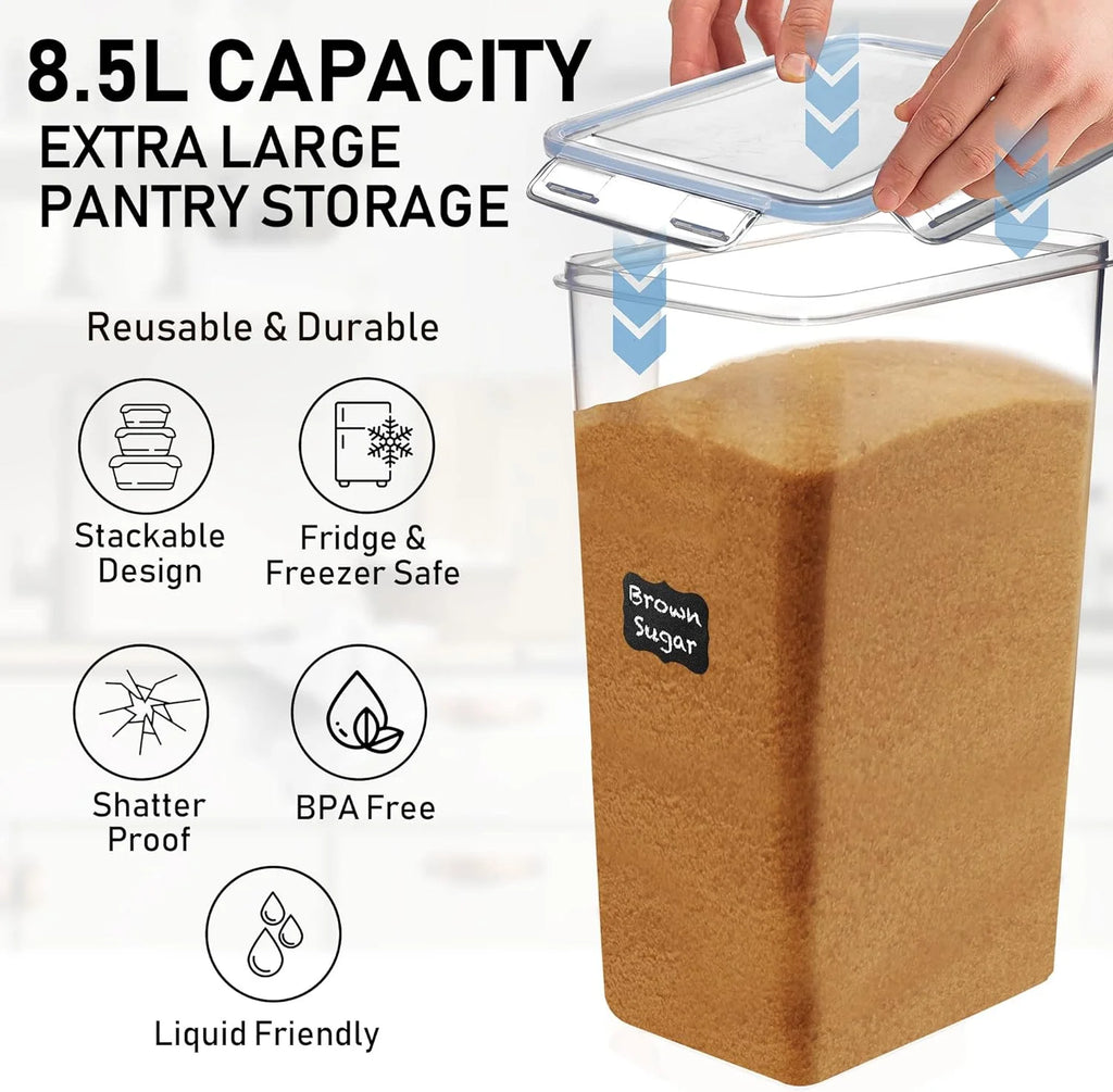 8.5L/287Oz Extra Large Airtight Food Storage Containers, 2 PACK with Lids A883281