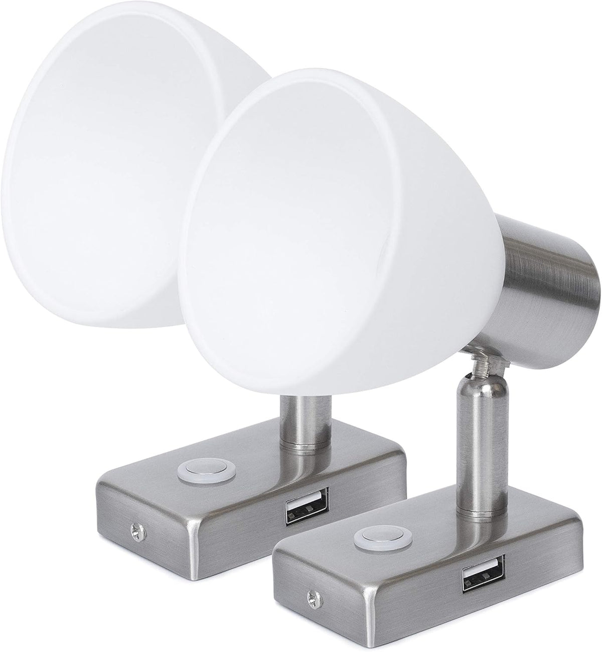 12V LED RV Interior Reading Light 3W with USB Port Dimmable Touch Switch Warm Two Pack E519
