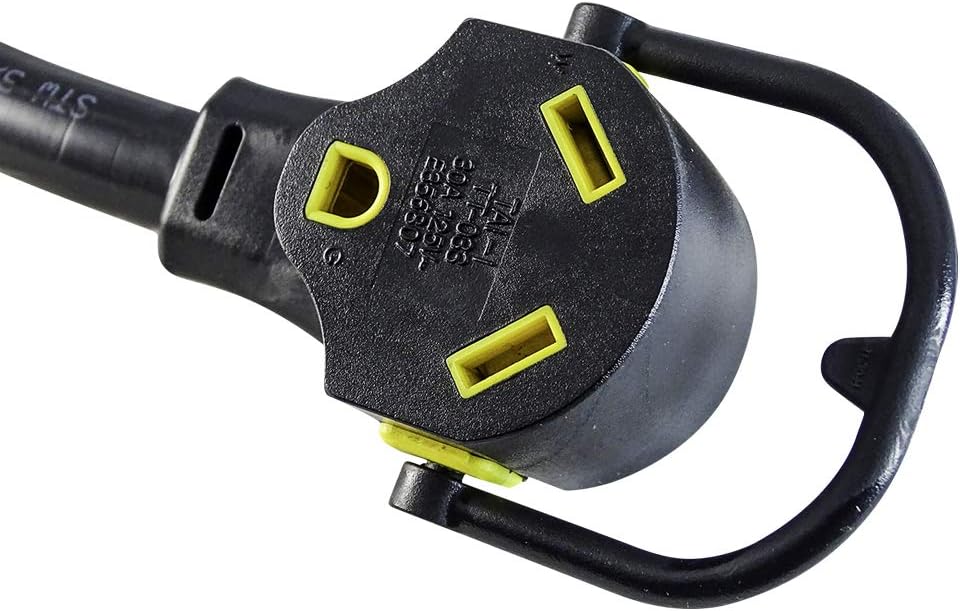RV/Generator Dogbone Adapter 1.5ft NEMA 50 Amp Male to 30 Amp TT-30R Female Heavy Duty 10/3 STW Pigtail 4 Prongs to 3 Prongs Pack of 2 N451